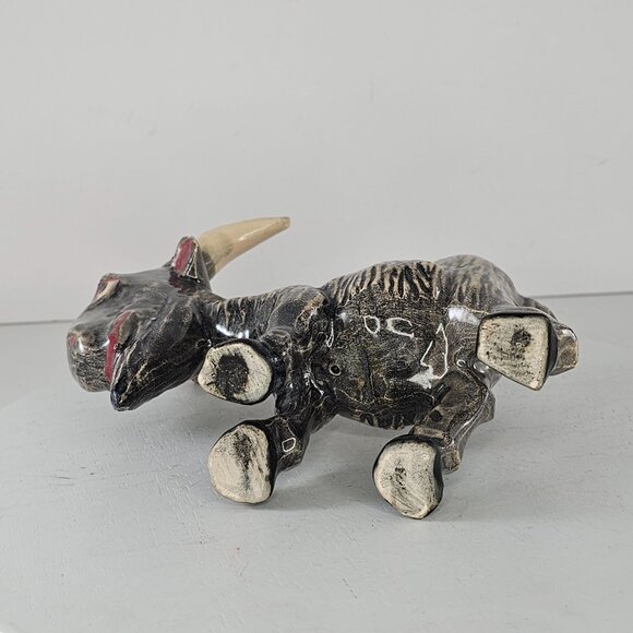 Ceramic Oscar The Billy Goat Figurine Gray Painted - Picture 7 of 9